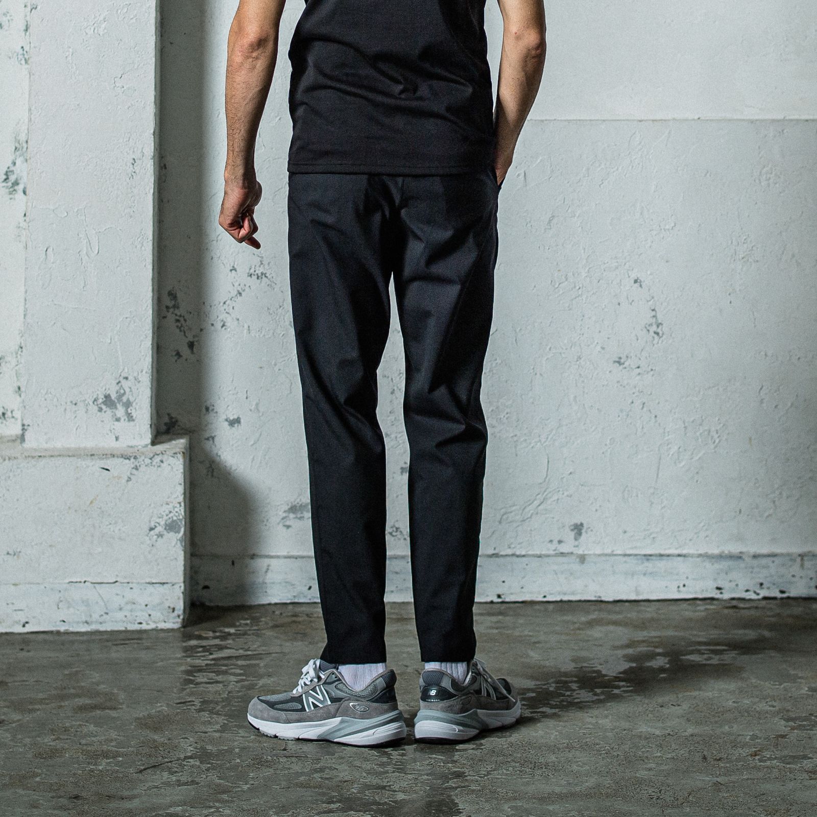 PAT WIDE EASY PANTS / RC35-ST-036 / ワイドテーパードパンツ / ブラック