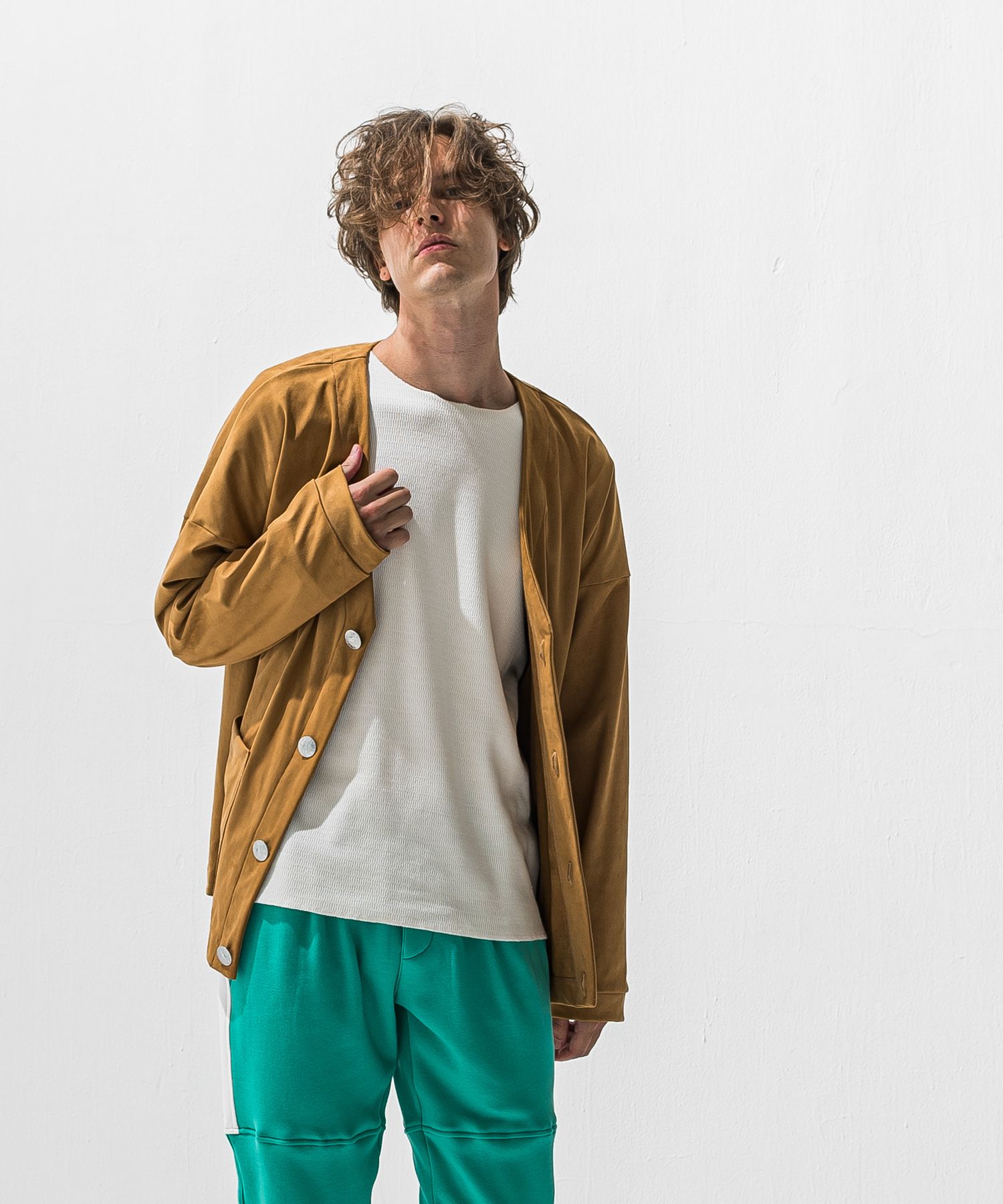 SUEDE CARDIGAN / RC42-JK-004 / スエードカーディガン / ベージュ (1月上旬入荷予定)