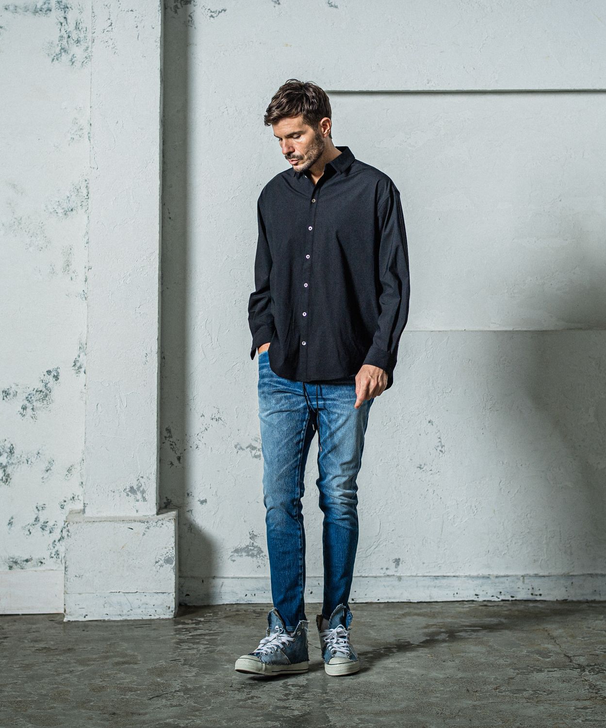 MICK DENIM JERSEY / RC35-ST-020 / デニムジャージテーパードパンツ / インディゴユーズド
