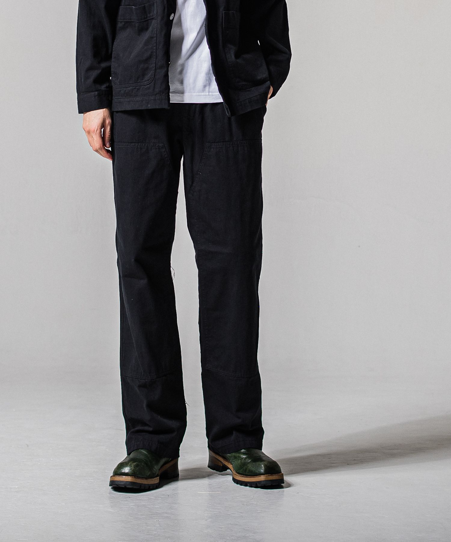 DOUBLE KNEE PT / RC39-ST-041 / ダブルニーワイドデニムパンツ / ブラック (2月中旬入荷予定)