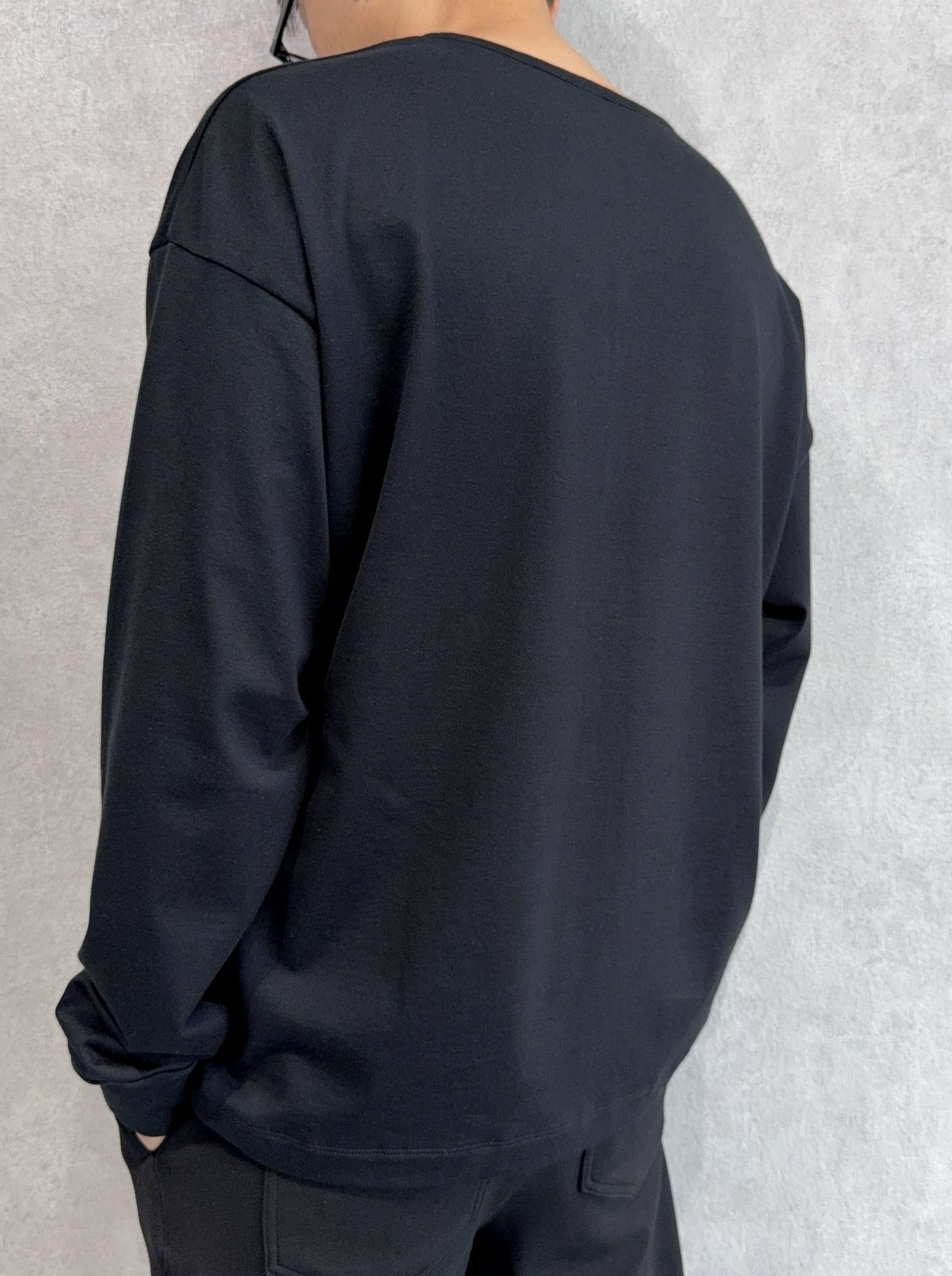 OVER HENRY LONGSLEEVE / RC41-T-004 / オーバーサイズヘンリーネック長袖Tシャツ / ブラック