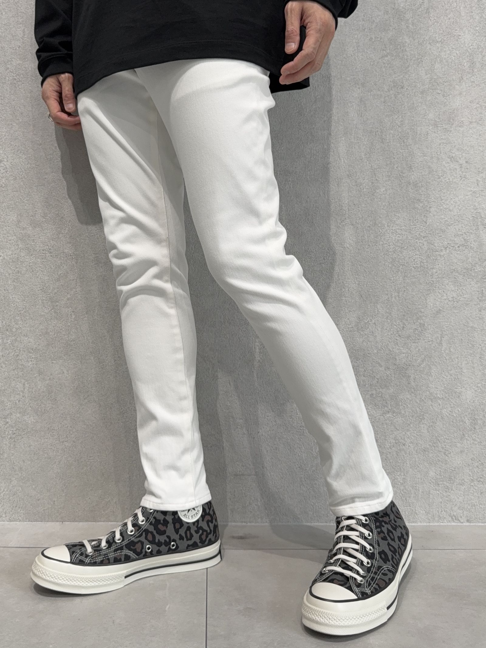 MICK DENIM JERSEY / BASIC-ST-020 / デニムジャージテーパードパンツ / ホワイト