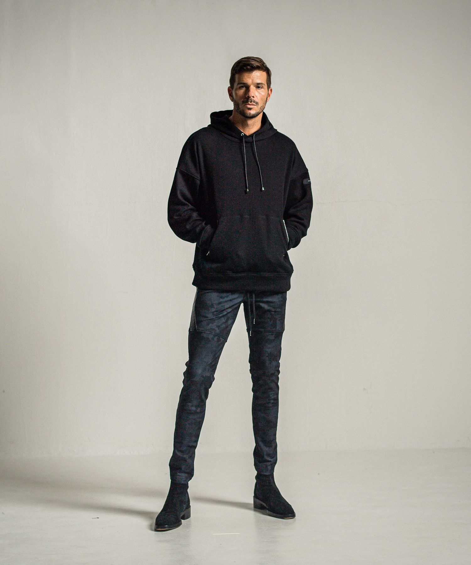 SHAGGY FLEECE THERMAL PULLOVER HOODIE / RC34-C-003 / 裏起毛サーマルパーカー / ブラック