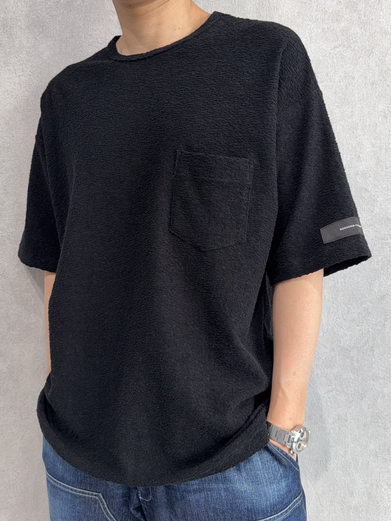 PILE OVER TEE / RC40-T-002 / パイルポケットビッグTシャツ / ブラック