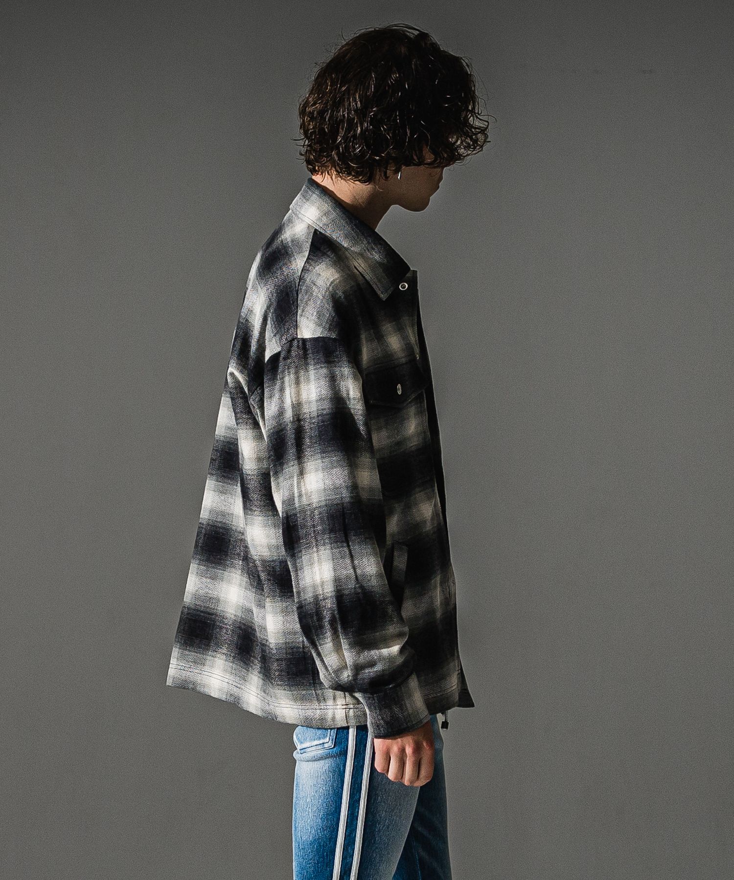 FLANNEL CHECK JK / RC41-JK-006 / フランネルチェックCPOジャケット / ブラック (8月下旬入荷予定)