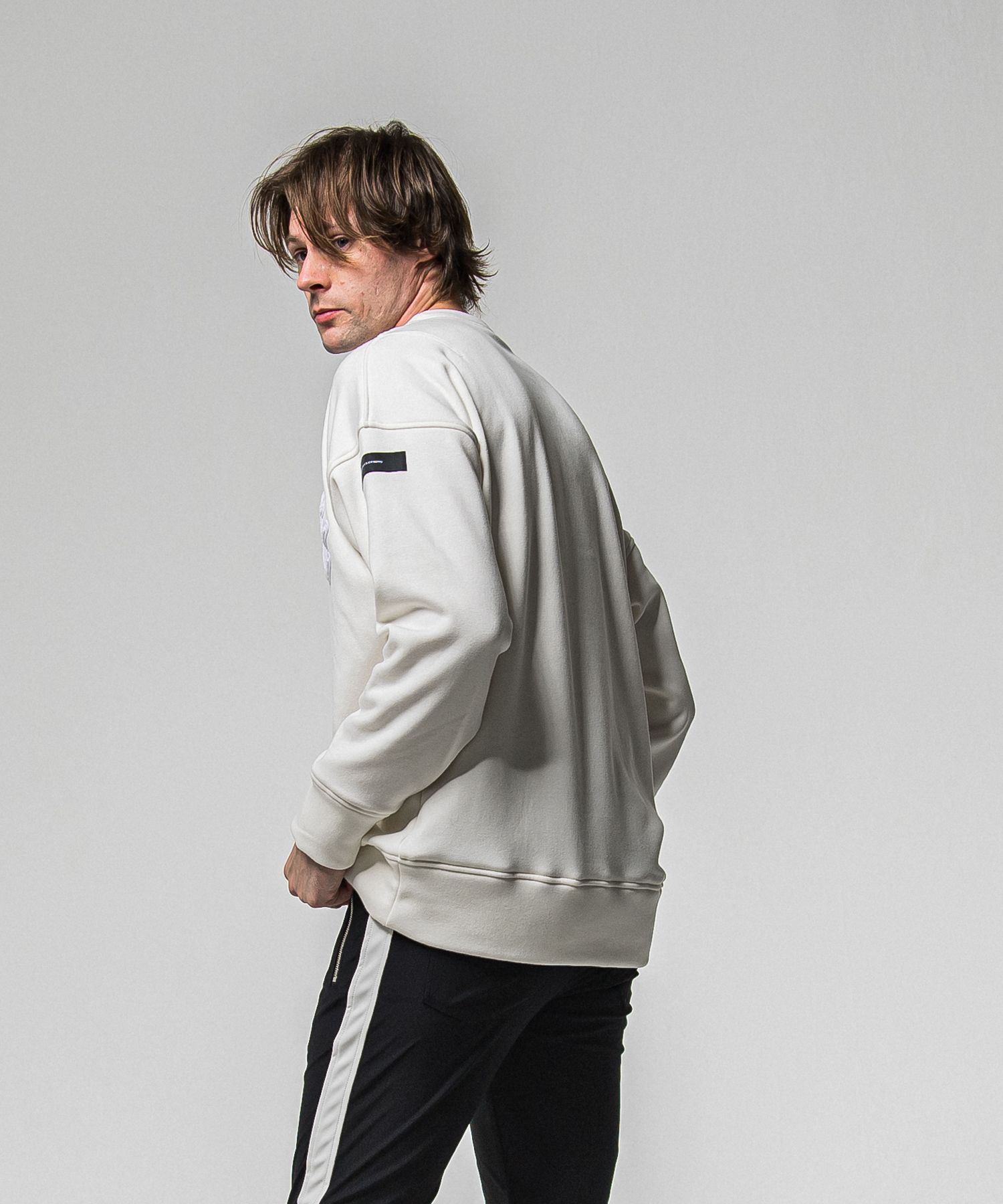 RC CHENILLE VELOURS FLEECE DROP TRAINER / RC38-C-004 / 裏起毛刺繍ワッペントレーナー / ホワイト (11月上旬入荷予定)