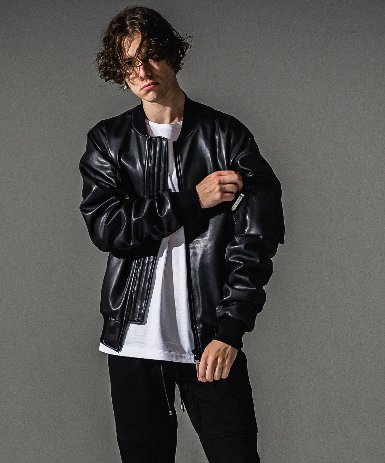 DAVID JACKET / RC41-JK-003 / MA-1 / ブラックレザー (9月下旬入荷予定)