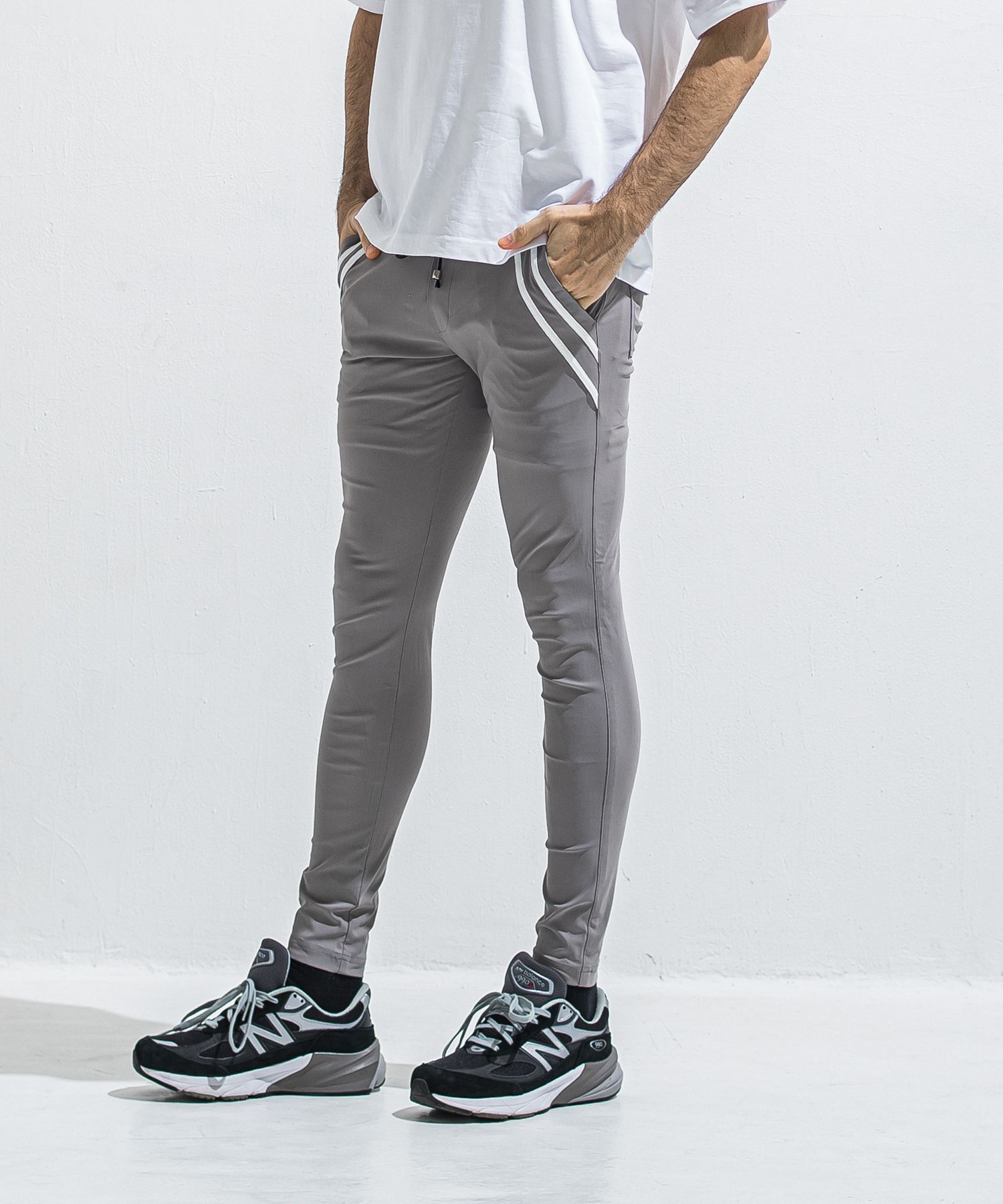 EDGE NYLON PT / BASIC-ST-014 / エッジナイロンラインパンツ / グレー (4月下旬入荷予定)