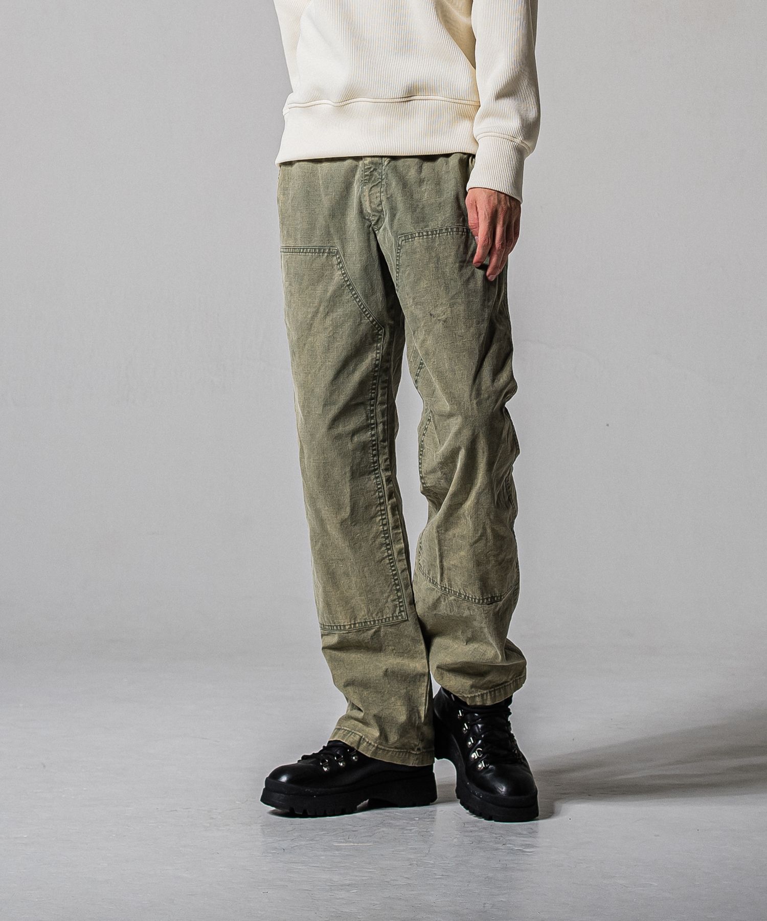 DOUBLE KNEE PT / RC39-ST-041 / ダブルニーワイドデニムパンツ / ダックカーキ (3月中旬入荷予定)