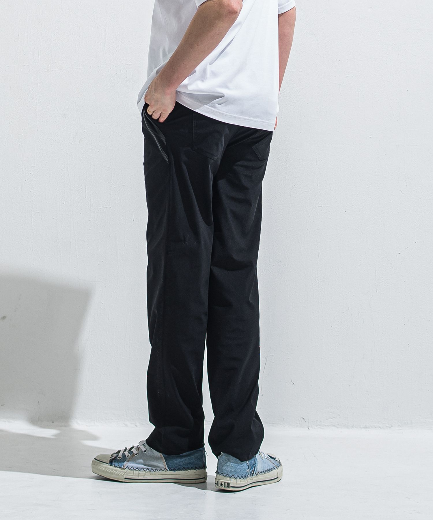 EDGE NYLON SEMI WIDE PT / RC40-ST-014WT / エッジナイロンセミワイドラインパンツ / ブラック×ブラック (4月下旬入荷予定)