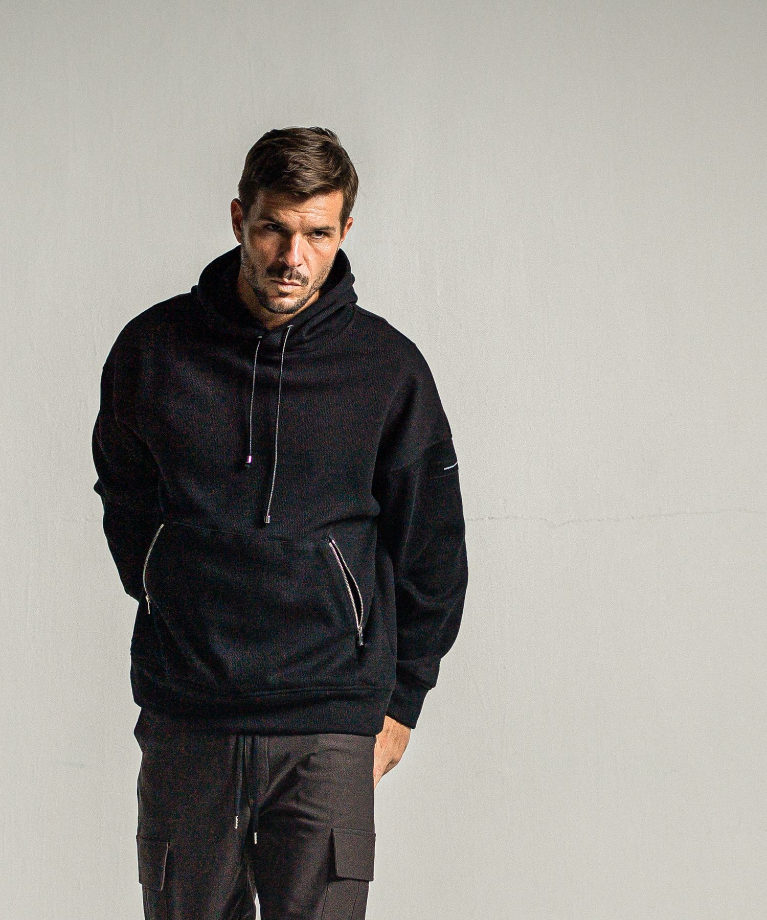 SHAGGY FLEECE THERMAL PULLOVER HOODIE / RC34-C-003 / 裏起毛サーマルパーカー / ブラック
