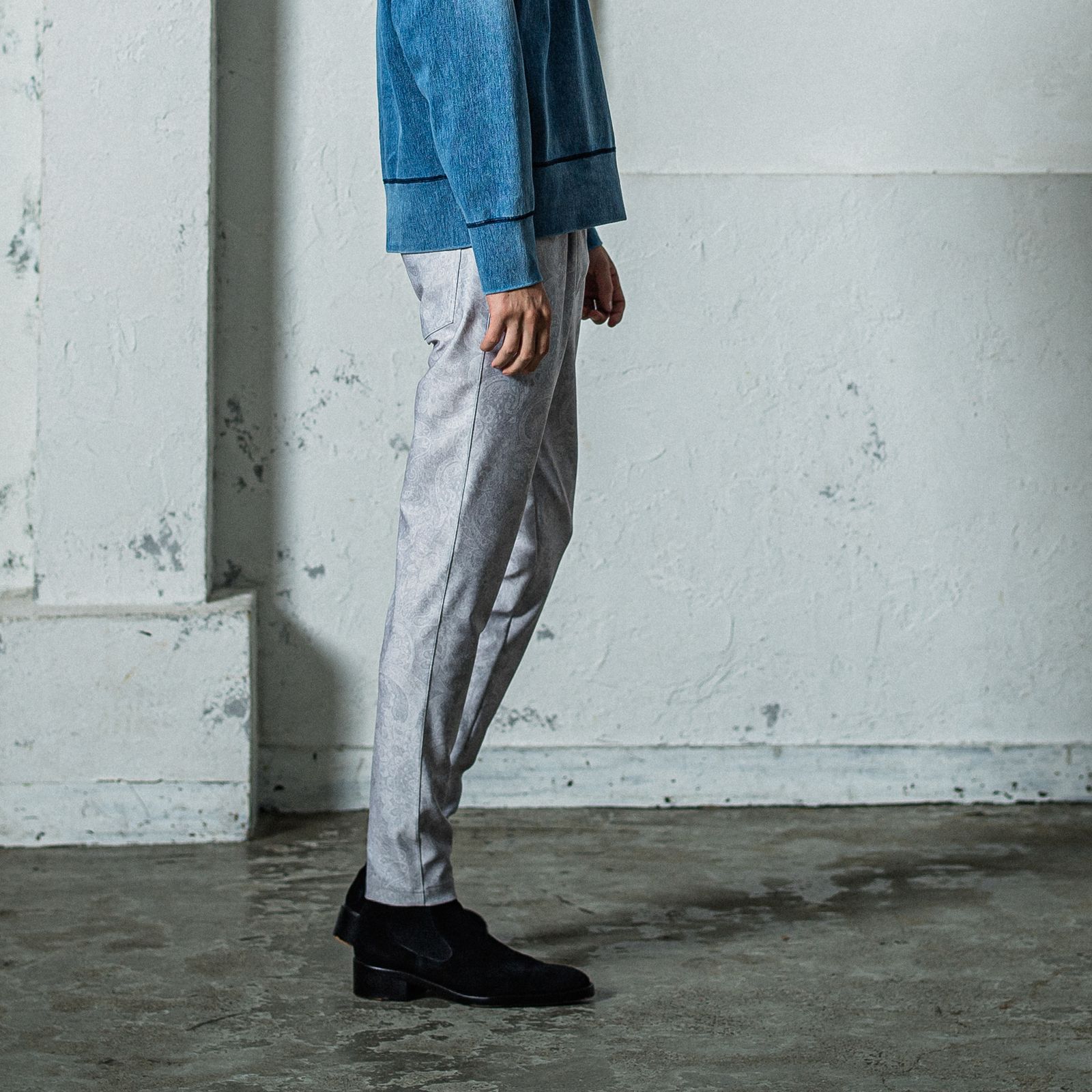CHRIS EASY TUCK PANTS / RC35-ST-016T / イージータックパンツ / ペイズリーグレー