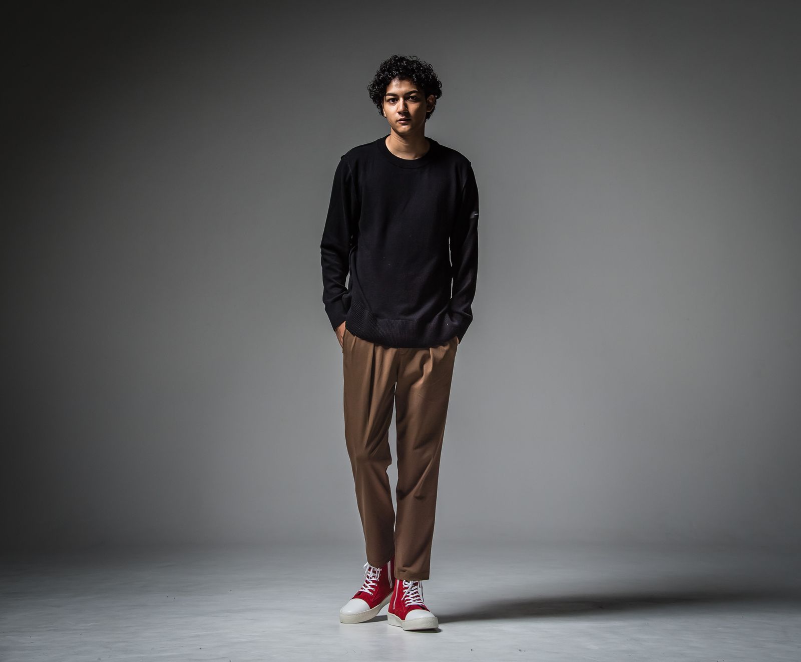OUT SEAM SWEATER / RC30-K-001 / アウトシームニット / ブラック