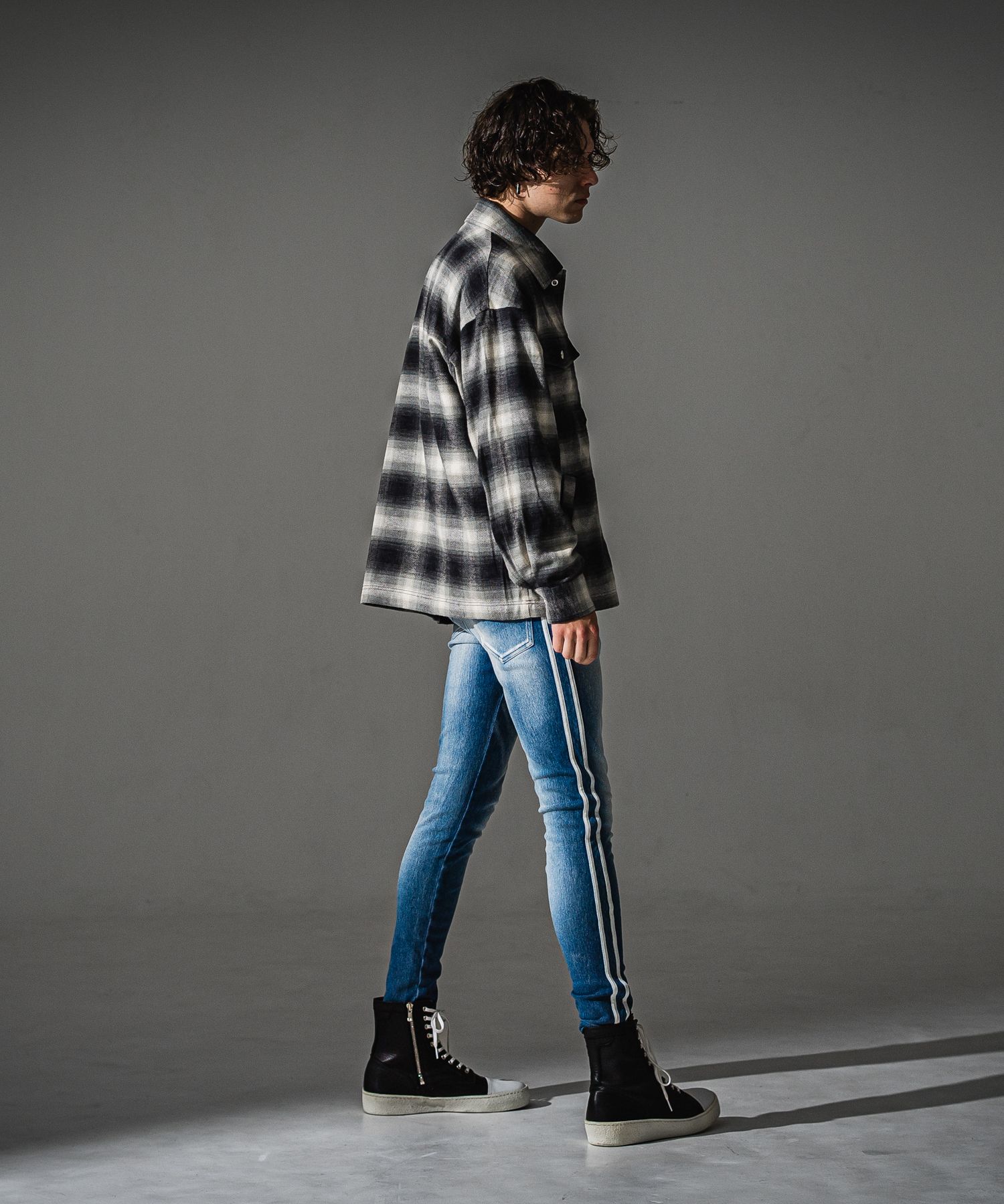 FLANNEL CHECK JK / RC41-JK-006 / フランネルチェックCPOジャケット / ブラック (8月下旬入荷予定)