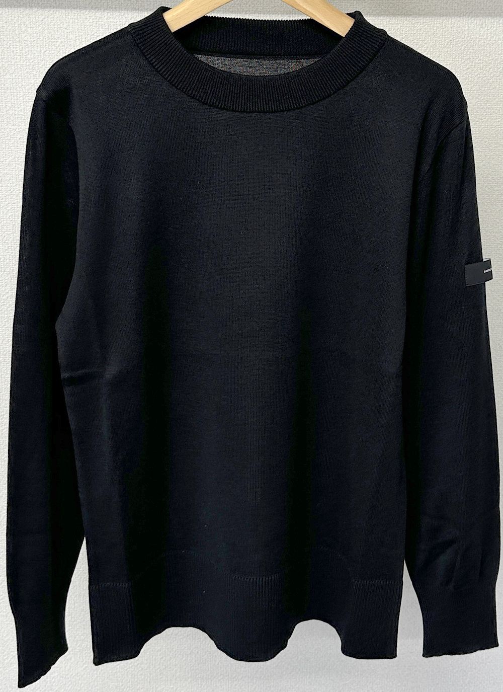 SILK KNT LONG SLEEVE / RC29-K-001 / 無地コットンニット / ブラック