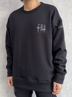 【FRIDAYコラボ】 FRIDAY STANDARD LOGO VELOURS FLEECE TRAINER / RCF1-C-004 / 裏起毛FRIDAYスタンダードロゴトレーナー / ブラック