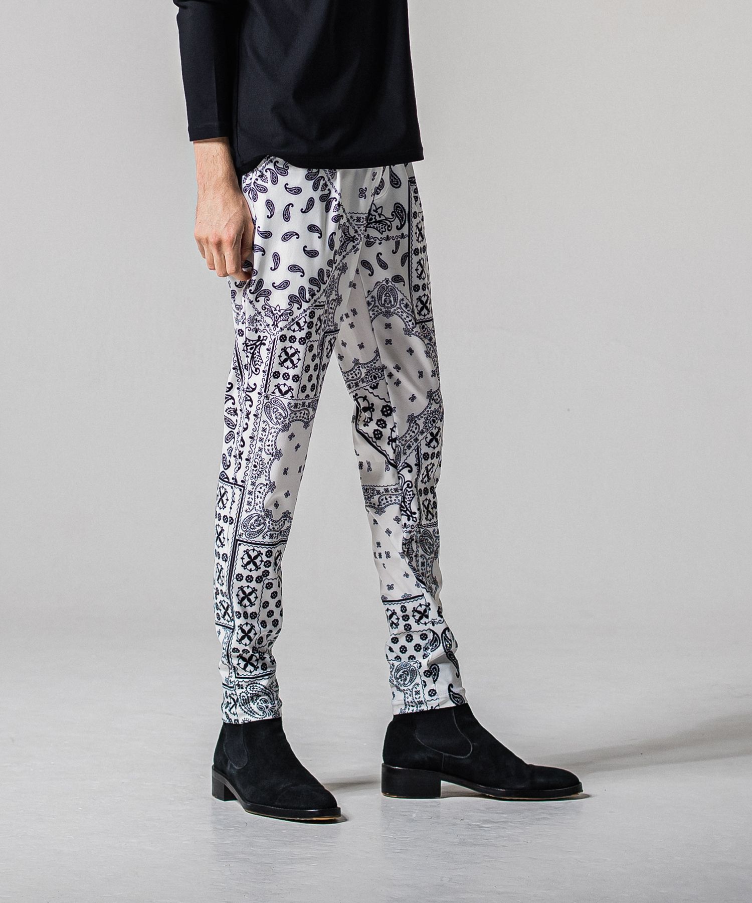 CHRIS EASY TUCK PANTS / RC39-ST-016T / ナイロンイージータックパンツ / バンダナホワイト (3月上旬入荷予定)