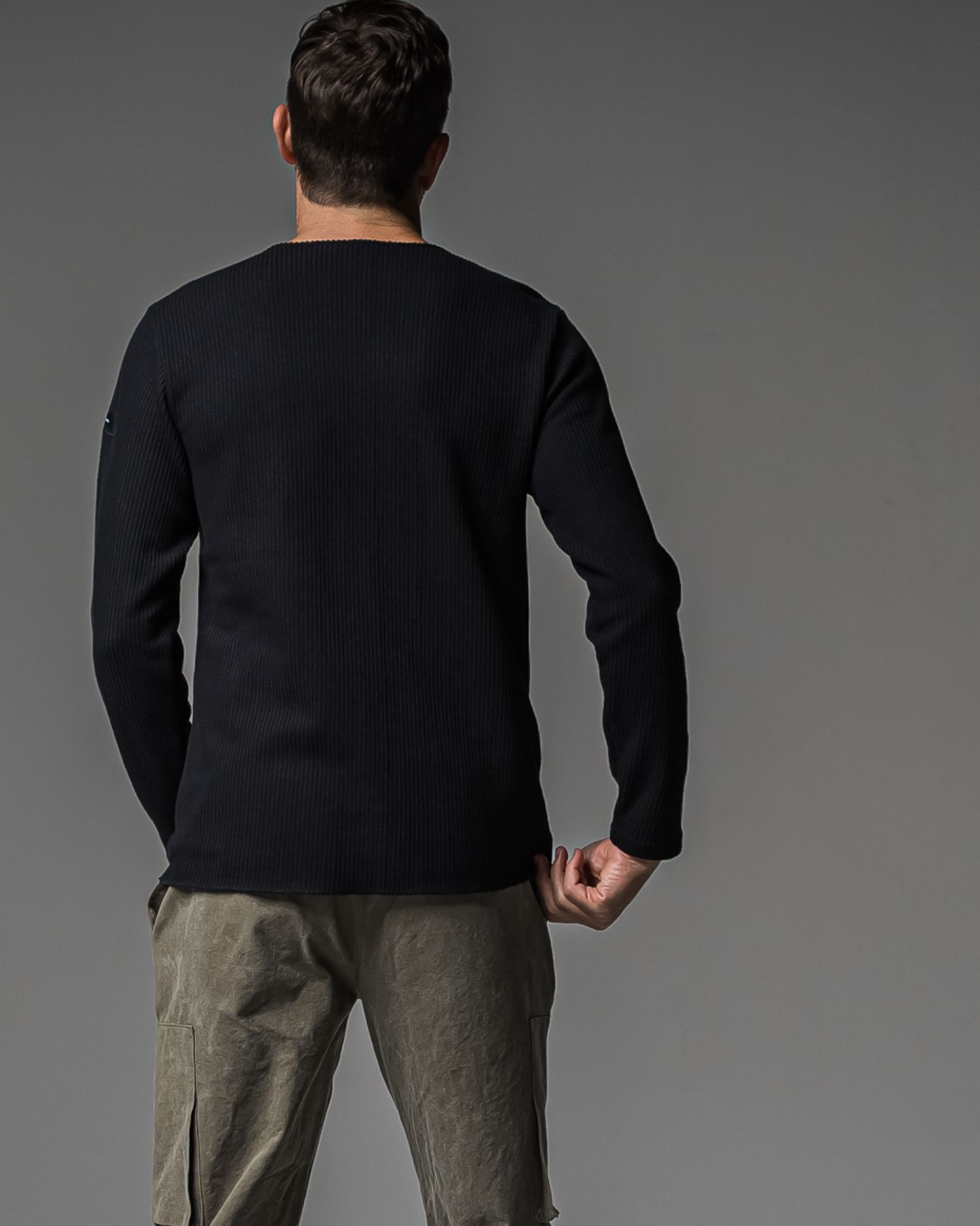 CUTOFF RAIL LONGSLEEVE / RC37-C-001 / レールカットソー / ブラック (9月中旬入荷予定)