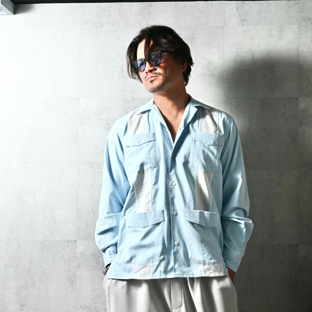 GUAYABERA SHIRTS / DP1-SH-002 / キューバシャツ / サックス (3月中旬入荷予定)