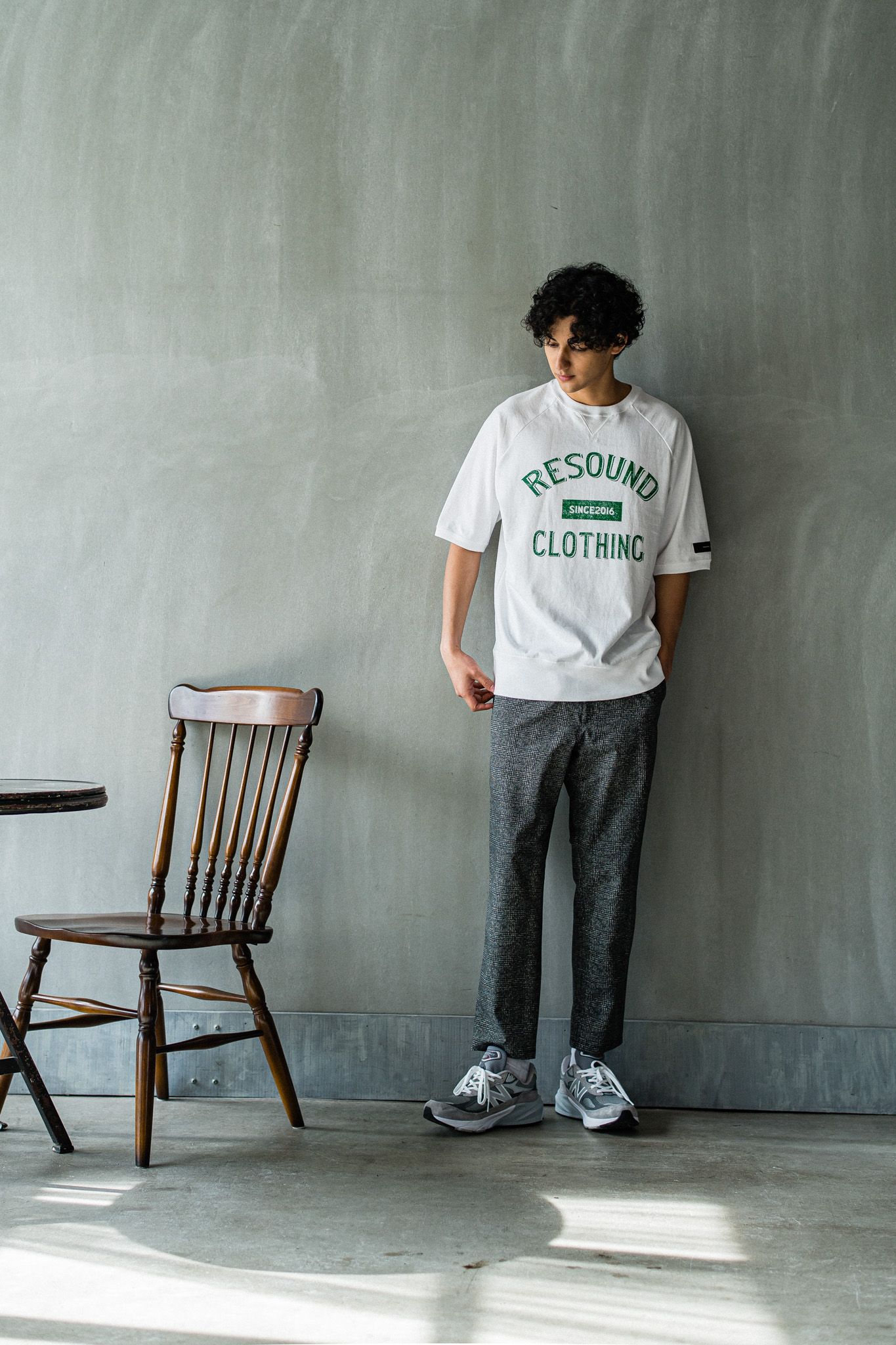 PAT WIDE EASY PANTS / RC32-ST-036 / ベルト付きテーパードワイドパンツ / グレンチェック