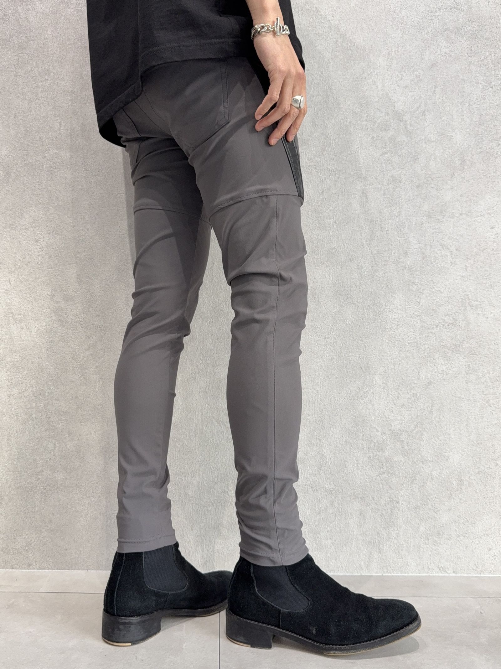 TYLER NYLON PANTS / RC40-ST-026 / レザーラインナイロンパンツ / チャコール