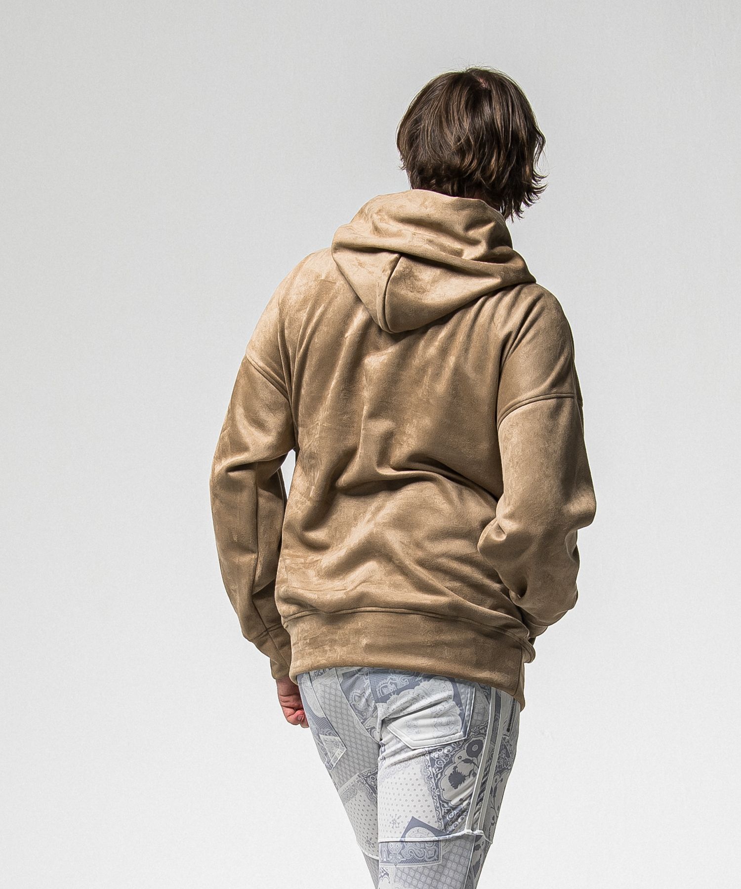 SUEDE LOOSE HOODIE / RC38-C-006 / スエードパーカー / ブラウン (1月上旬入荷予定)