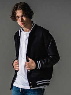 VARSITY JACKET / RC41-JK-008 / スタジャン / ブラック (10月下旬入荷予定)