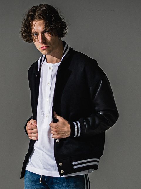 VARSITY JACKET / RC41-JK-008 / スタジャン / ブラック (10月下旬入荷予定)