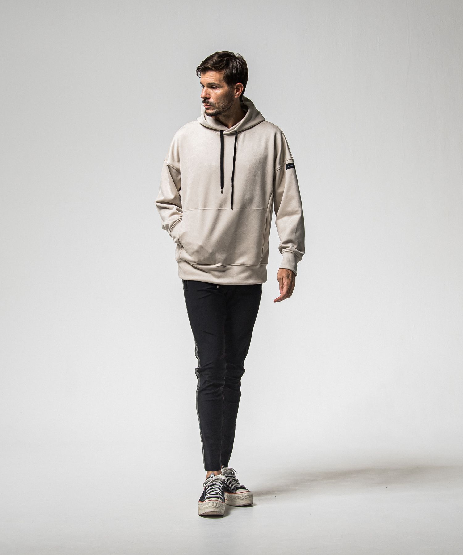 SUEDE LOOSE HOODIE / RC38-C-006 / スエードパーカー / グレージュ (1月上旬入荷予定)