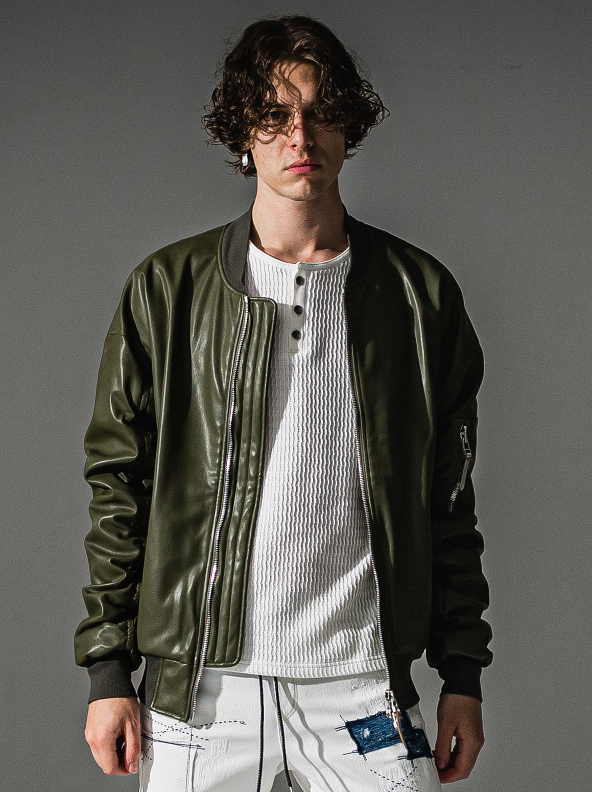 DAVID JACKET / RC41-JK-003 / MA-1 / カーキレザー (9月下旬入荷予定)