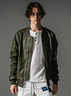 DAVID JACKET / RC41-JK-003 / MA-1 / カーキレザー (9月下旬入荷予定)