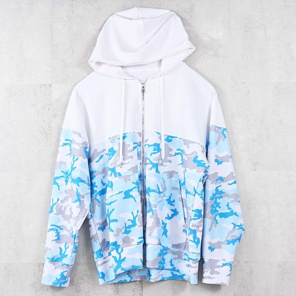 RUSH OVER ZIPUP HOODIE / RC40-C-001 / ラッシュガードパーカー / カモフラサックス (5月下旬入荷予定)