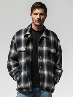 FLANNEL CHECK JK / RC38-JK-007 / フランネルチェックCPOジャケット / ブラック (10月中旬入荷予定)