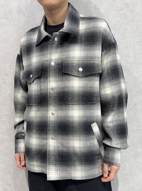 FLANNEL CHECK JK / RC41-JK-006 / フランネルチェックCPOジャケット / ブラック