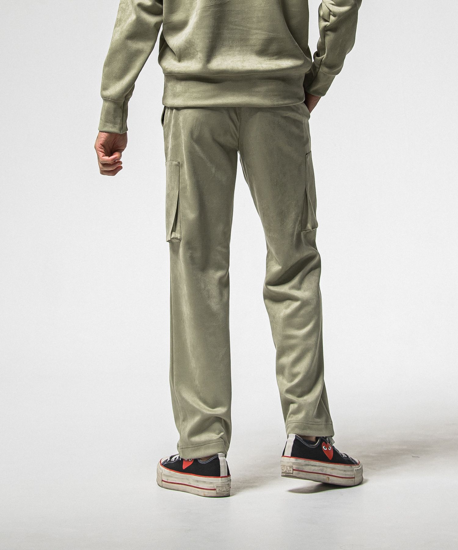 DAVID CARGO PANTS / RC38-ST-040 / スエードワイドカーゴパンツ / カーキ (1月上旬入荷予定)