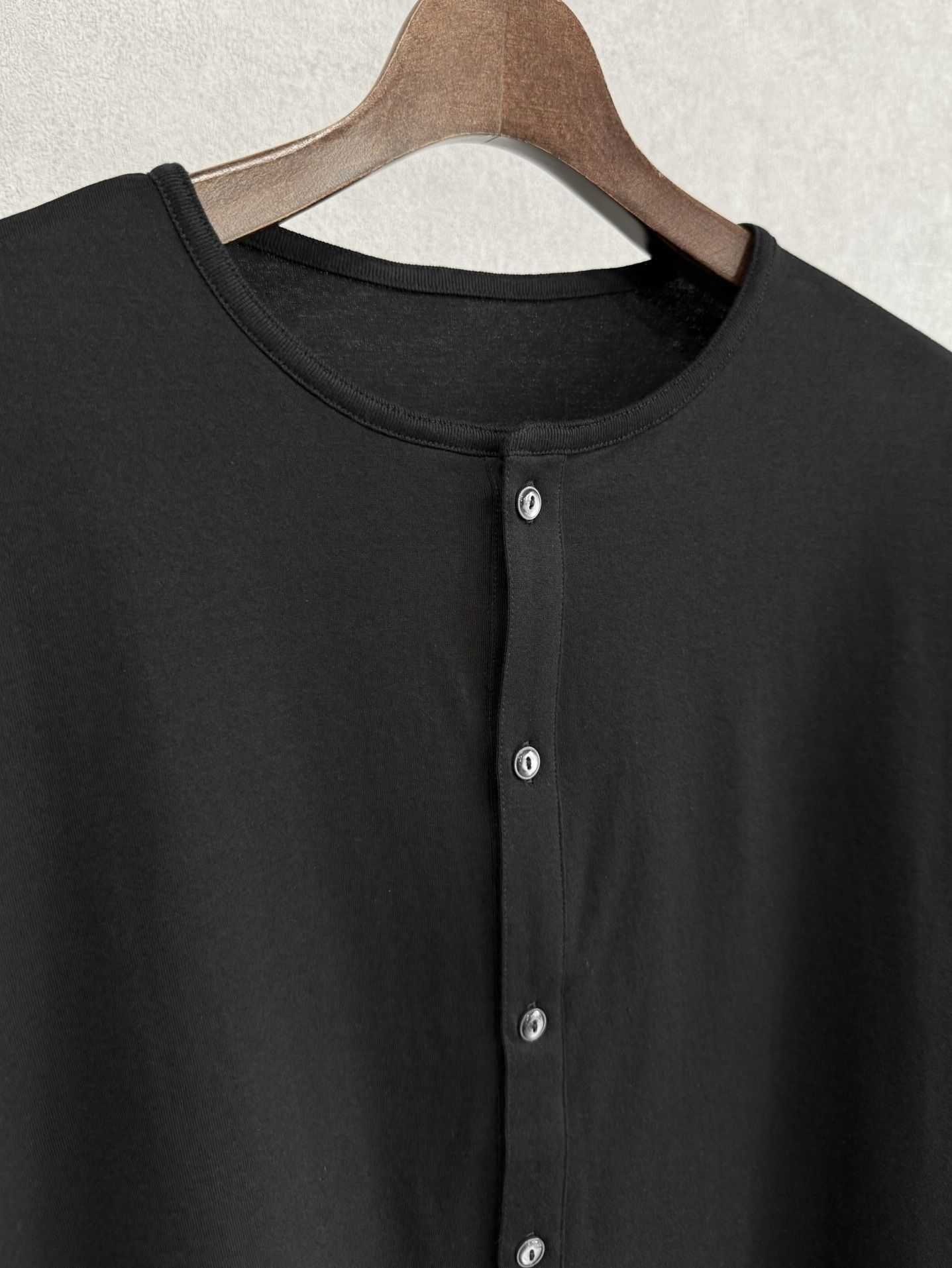 OVER HENRY LONGSLEEVE / RC41-T-004 / オーバーサイズヘンリーネック長袖Tシャツ / ブラック