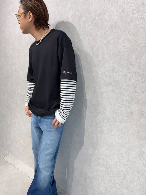 THEアメカジなベージュスエード×デニムのコーデ