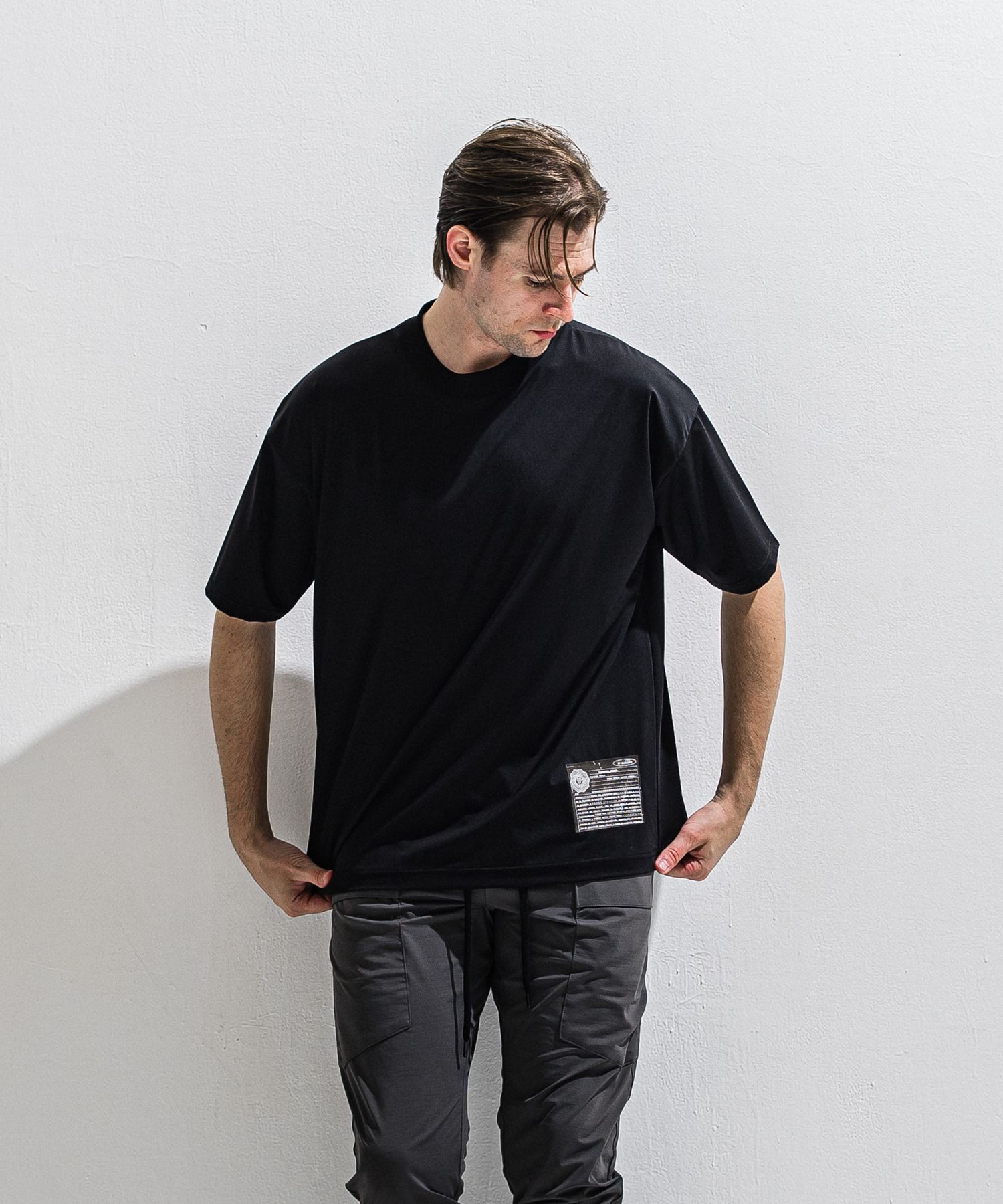 WILL OVER NYLON T / DP1-T-002 / ウィルプリントナイロンビッグTシャツ / ブラック (4月上旬入荷予定)