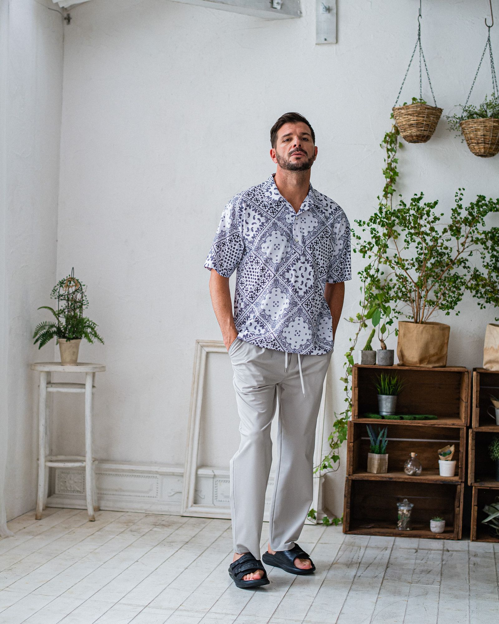 CHRIS EASY WIDE TUCK PANTS / RC32-ST-016WT / ワイドタックパンツ / グレージュ