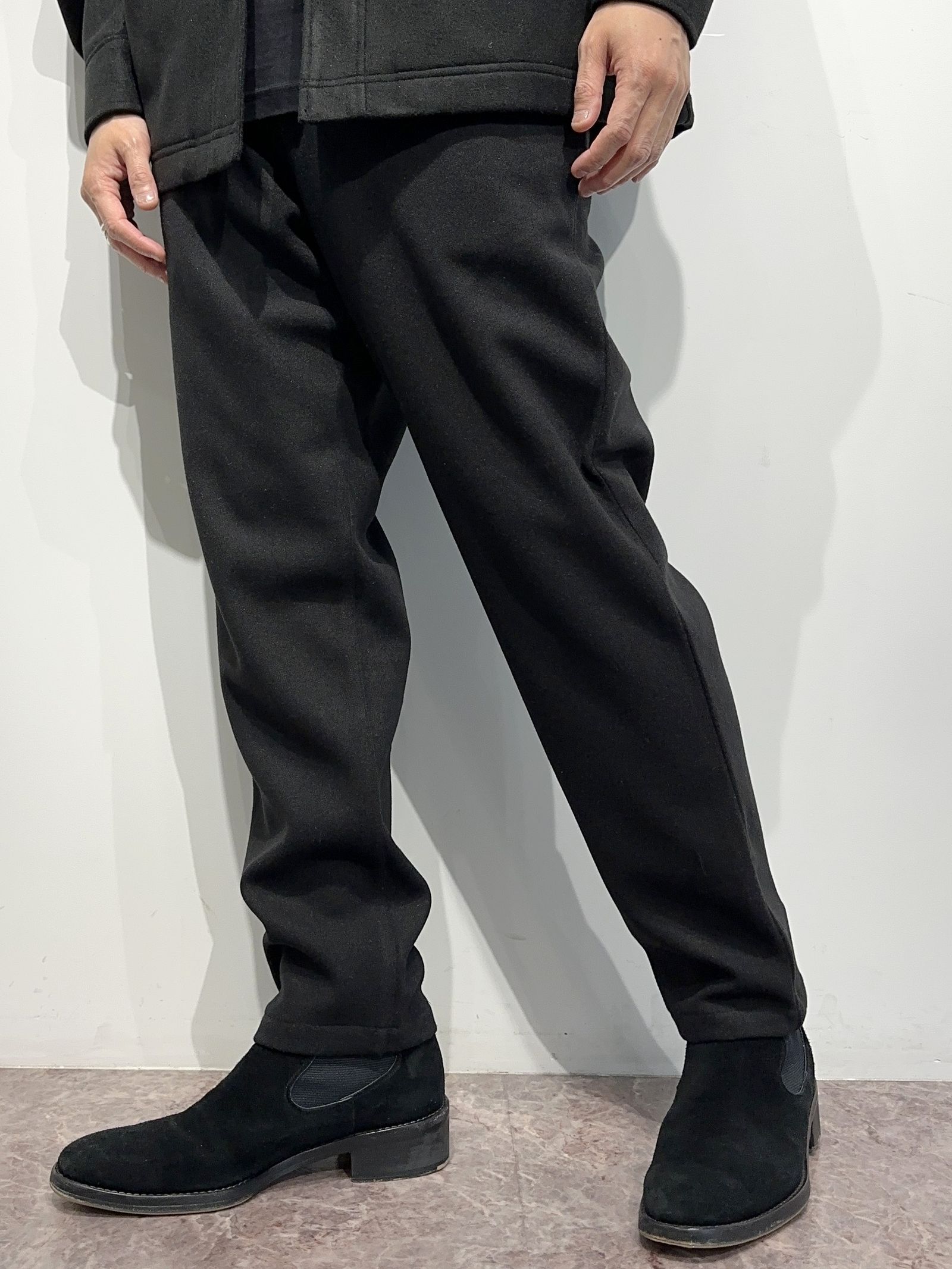 RESOUND CLOTHING - PAT WIDE EASY PANTS / RC33-ST-036BN / ワイドテーパードパンツ /  ブラックメルトン | LUKE