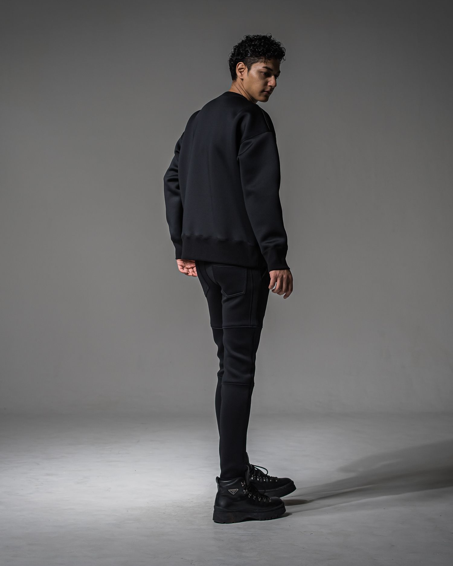 SLASH PT / RC37-ST-012 / ダンボールニット 切り替えパンツ / ブラック (9月中旬入荷予定)