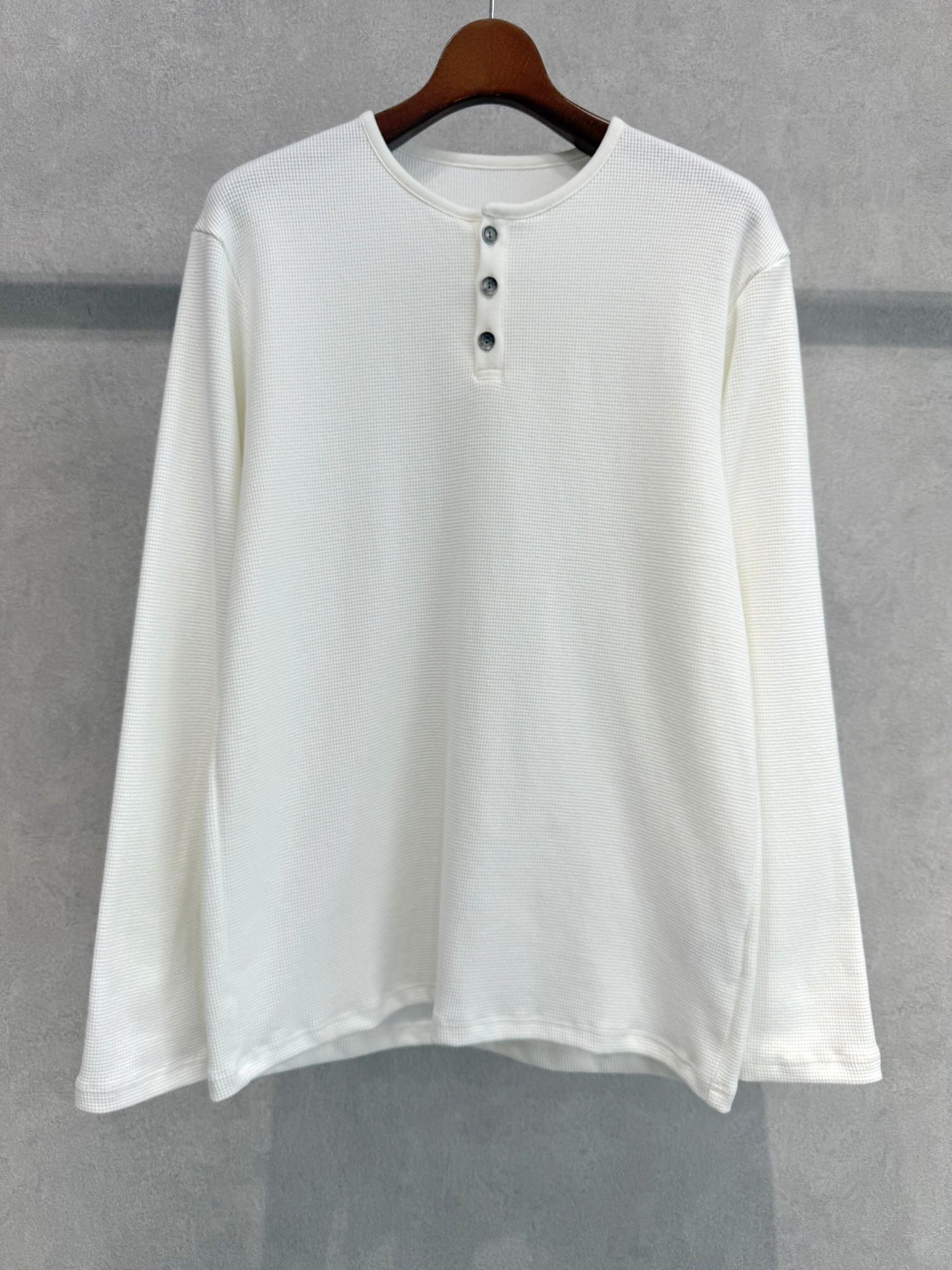 WAFFLE HENRY / RC39-C-001 / サーマルヘンリーネックロングTシャツ / ホワイト