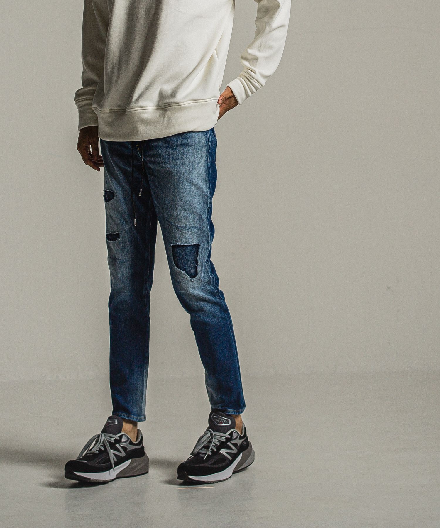 MICK DENIM JERSEY / RC34-ST-020 / デニムジャージテーパードパンツ / インディゴユーズド