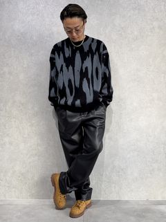 カルバンクライン新作×RESOUND別注レザーワイドいパンツ