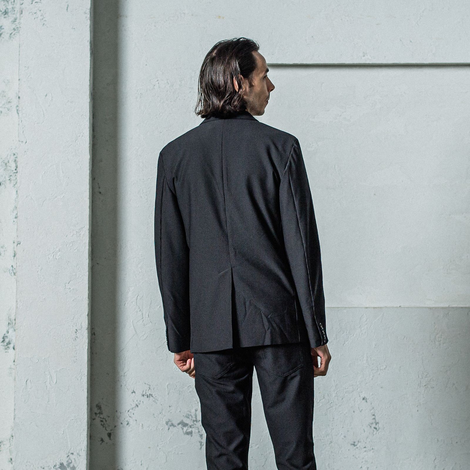 GARY JACKET / RC35-JK-001 / タイトフィットテーラードジャケット / シアサッカーブラック