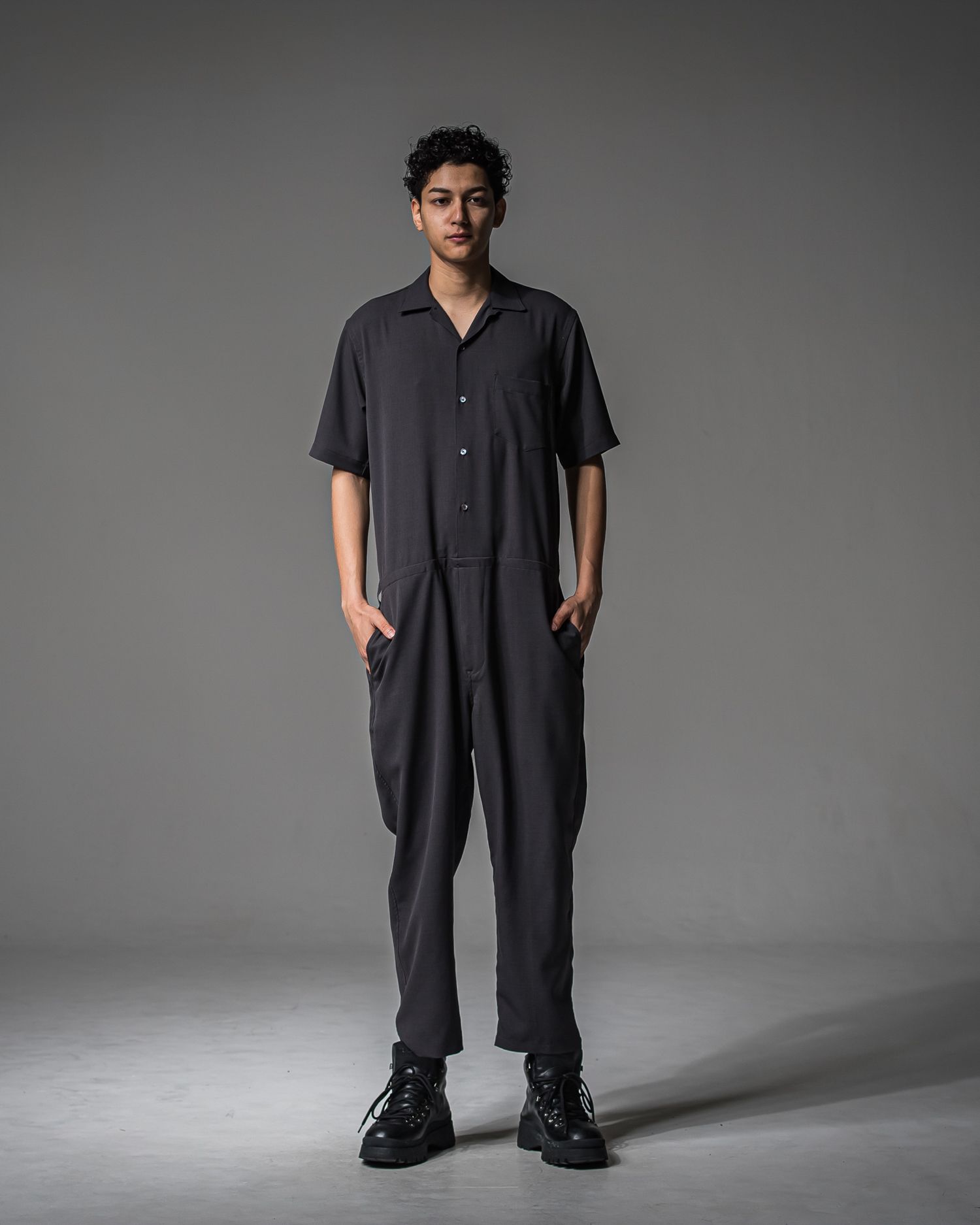 RAGE TWILL HALF ALL IN ONE / DP1-TN-001 / 半袖シャツオールインワン / チャコール (3月中旬入荷予定)