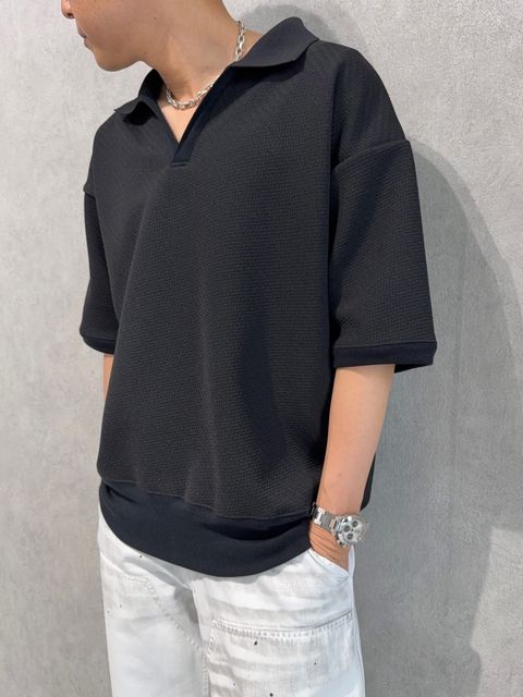 DELAYスキッパーポロ×RESOUNDダブルニーデニムコーデ