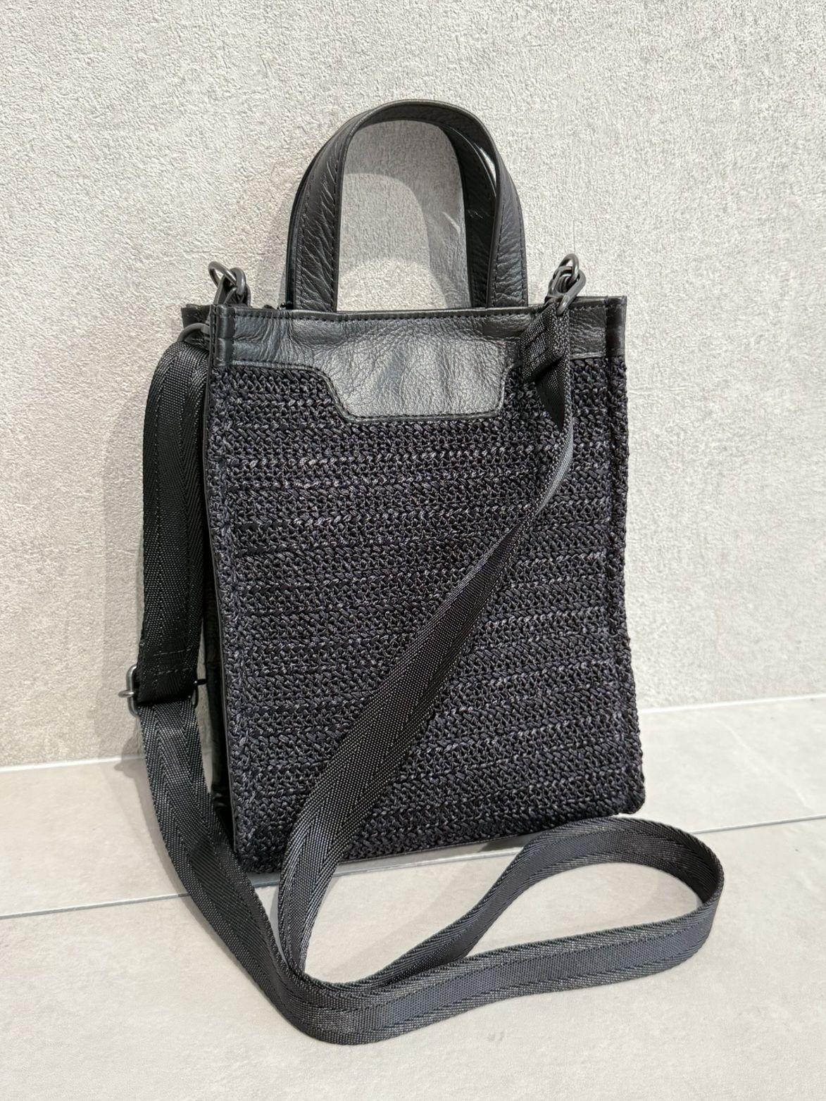 MESH MINI TOTE BAG / RC36-BAG-001RD / メッシュミニショルダートート / ブラック