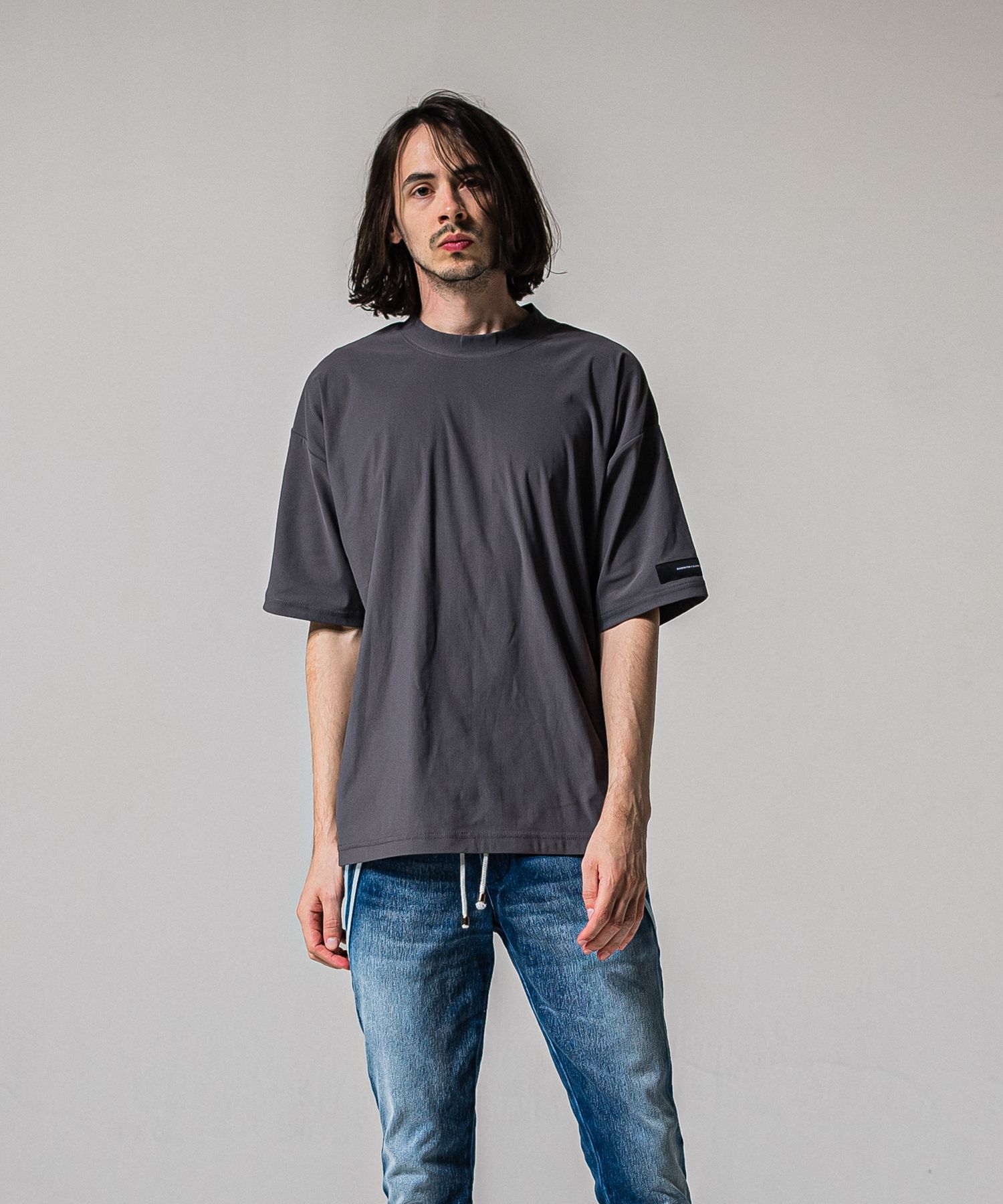 SIDE RC OVER TEE / RC39-T-004 / サイドロゴナイロンビッグTシャツ / グレー (4月上旬入荷予定)