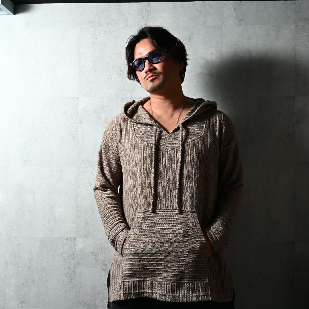 RUSSEL MEXICAN HOODIE / DP1-C-003 / ラッセル織りメキシカンパーカー / ブラウン (3月上旬入荷予定)